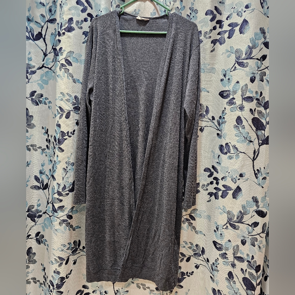2xl CBrand Gray Open Front Cardigan